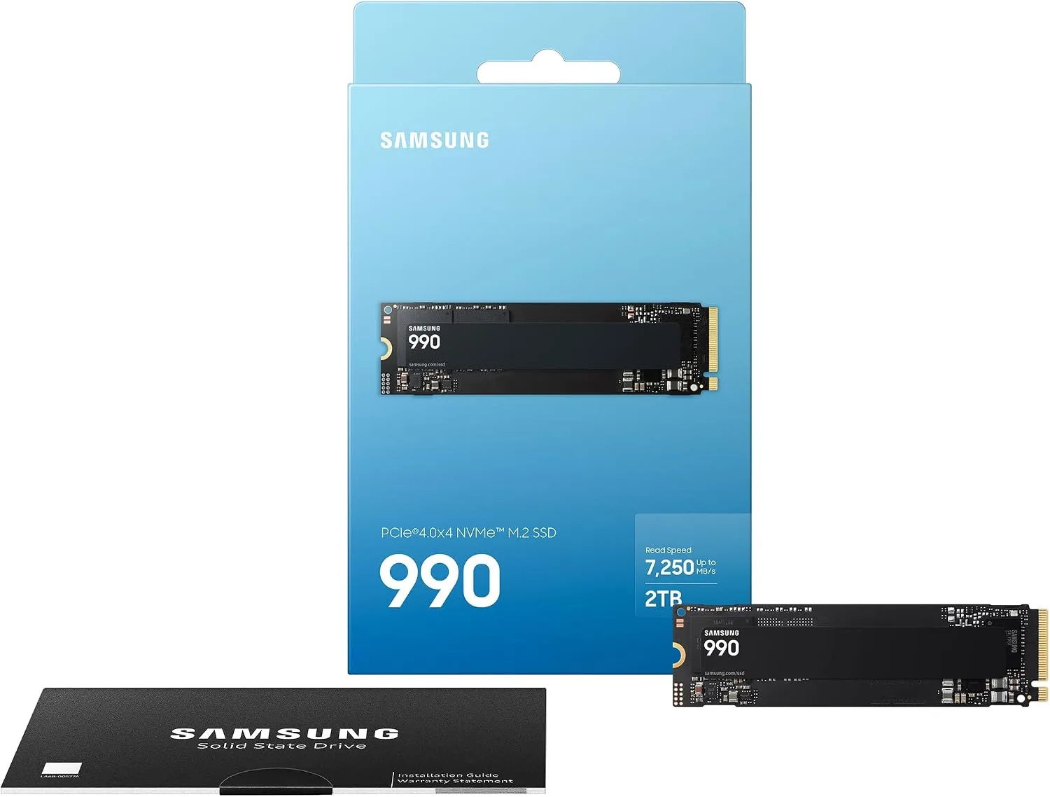 SAMSUNG 990 SSD 1TB PCIe Gen4 NVMe M.2 Internal Solid State Hard Drive,Upto 7,150MB/s,Fast Speed for Gaming, Direct Storage & Memory Expansion, MZ-V9V1T0B/AM