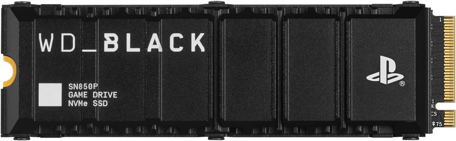 Brand New - WD_Black 1TB SN850P NVMe M.2 SSD Officially Licensed Storage Expansion for PS5 Consoles, up to 7300MB/s, with heatsink - WDBBYV0010BNC-WRSN