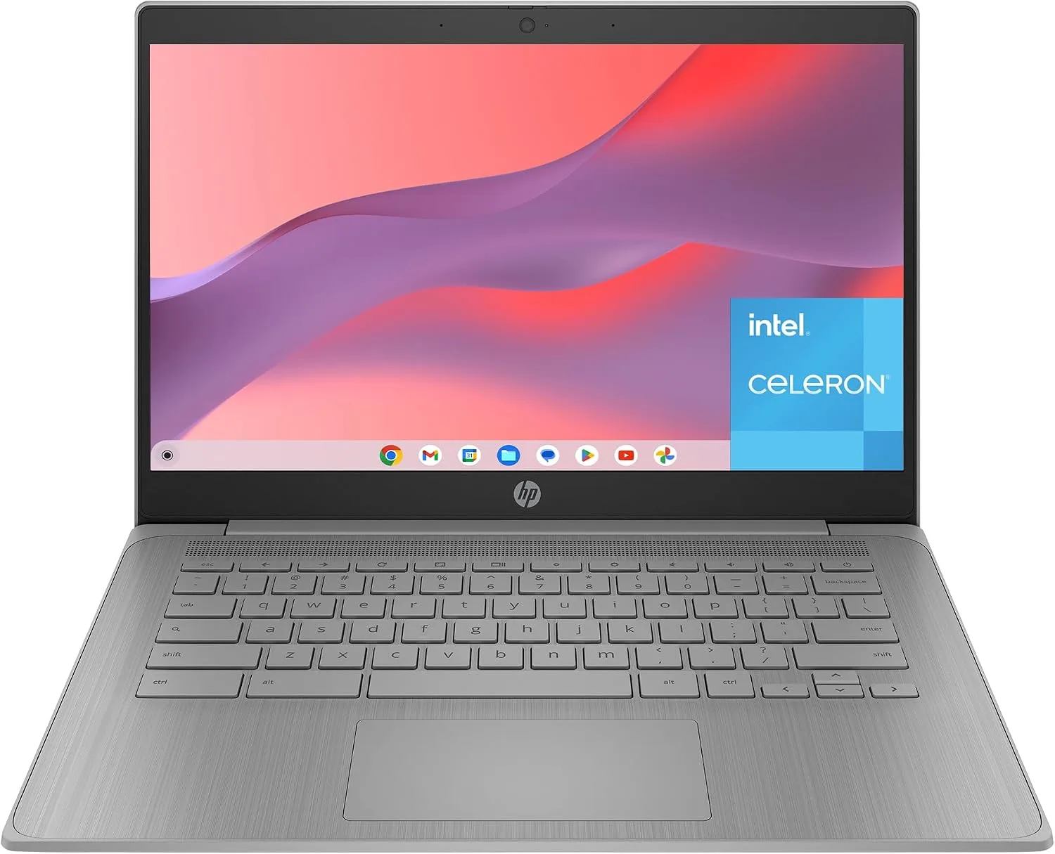 HP Chromebook 14 inch, Intel Celeron N4500, 4GB LPDDR4x, 64GB eMMC, Intel UHD Graphics, HD (1366 x 768), True Vision 720p HD Camera, Fast Charge, (14a-ne1006ca) ChromeOS, Modern Grey